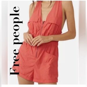 Free People Movement one piece Coral Romper Size: Small NWOT